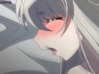 Uzbudinātas anime meitene jerks liels kāts