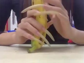 Humör longnails bananen ny, fria amatör vuxen video- 02